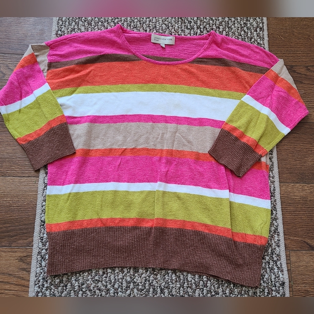Jones New York L Women's Colorful Striped Sweater - Picture 8 of 13